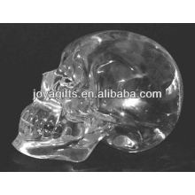 2" Handmade carved Clear Crystal skull